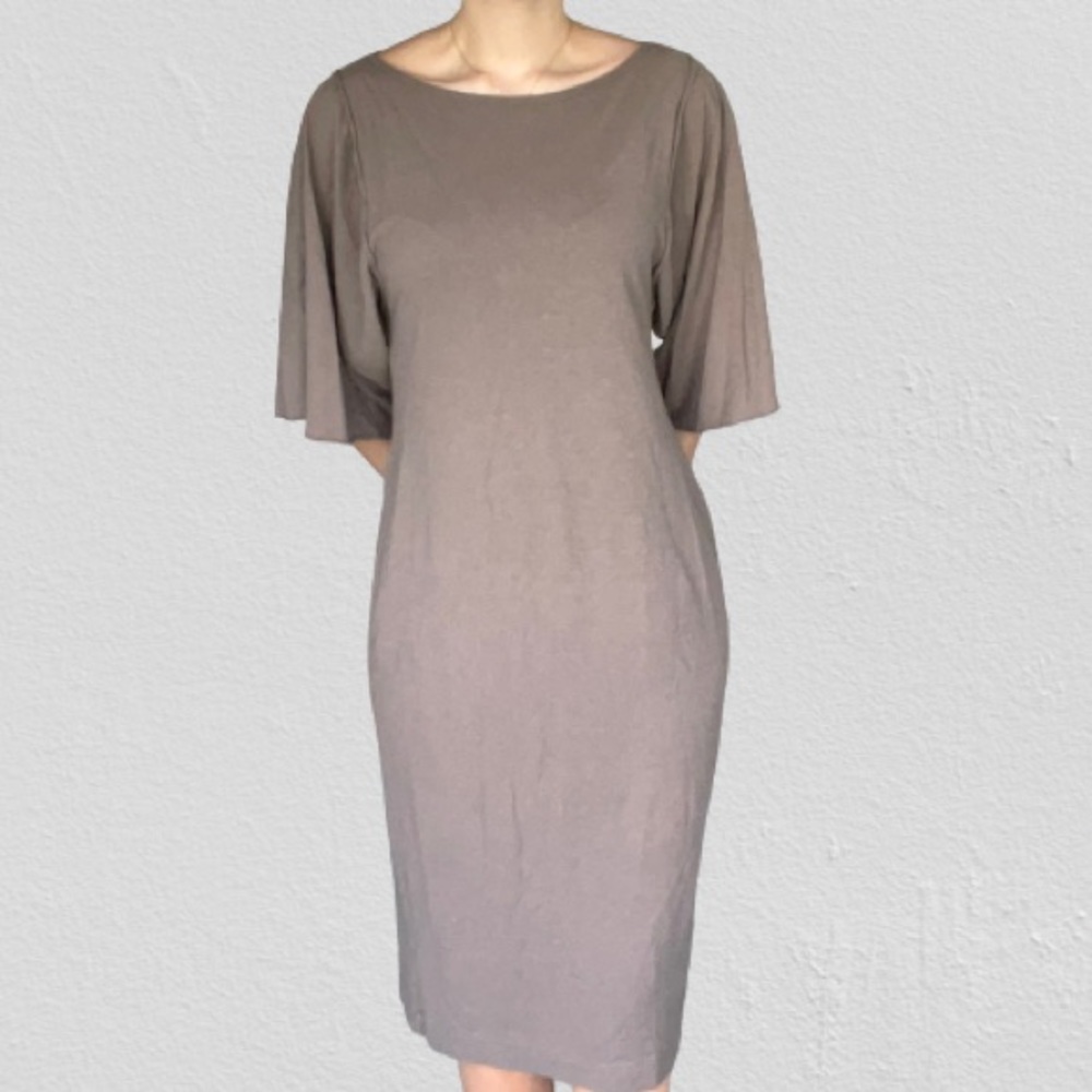 FP Beach Midi Tunic Dress in Taupe Brown
